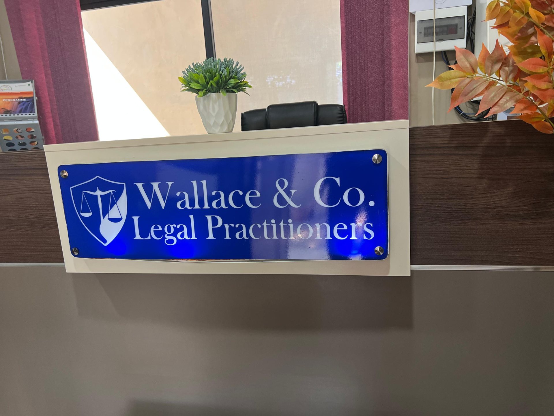 Reception at Wallace & Company, Legal Practitioners, Lusaka